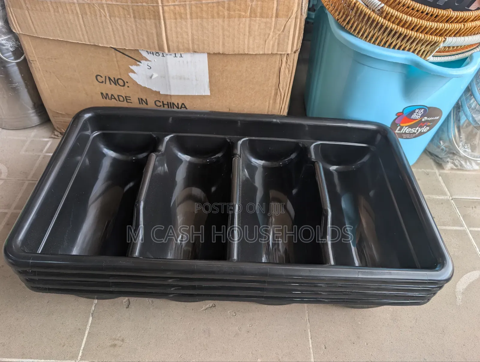4 Compartment Plastic Cutlery Tray