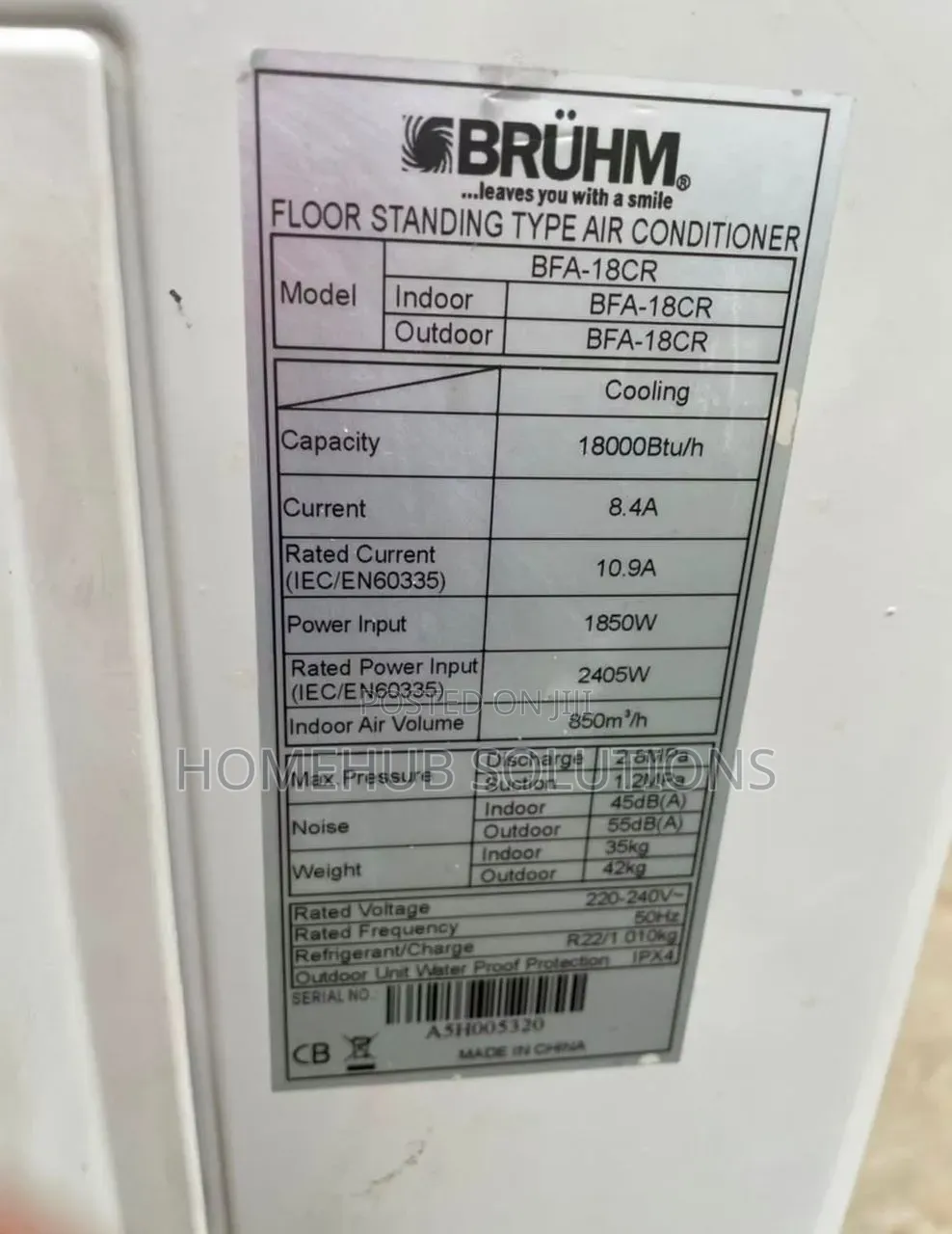2hp Bruhm Standing Ac