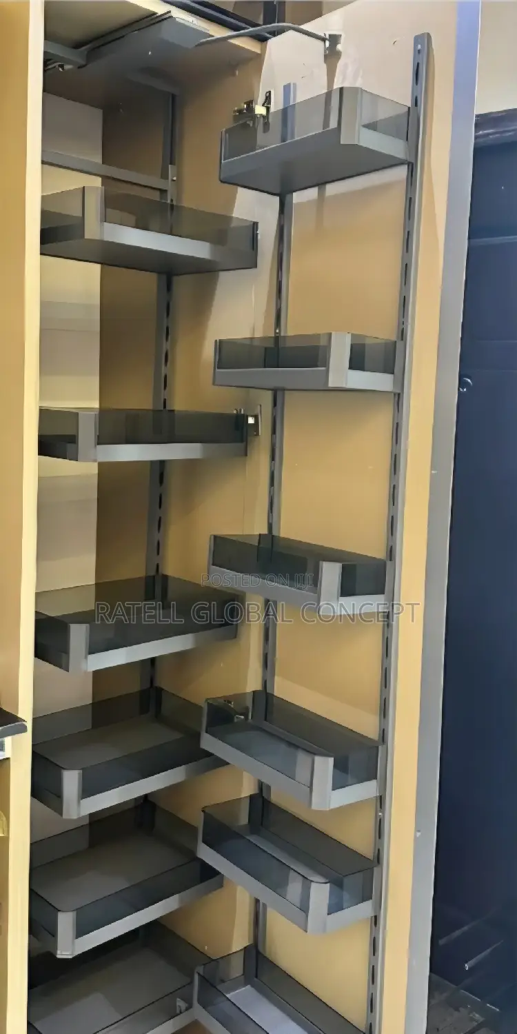 Glass Kitchen Pantry Storage Unit