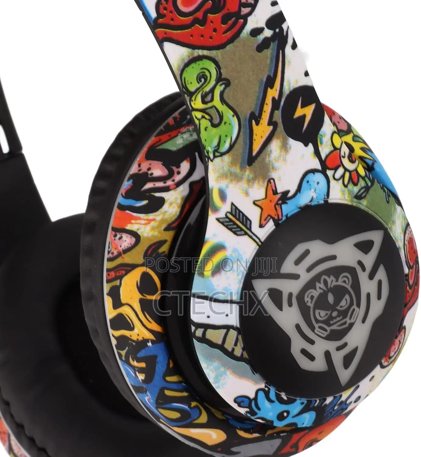 Wireless Headset, Headphones Over Ear Graffiti Design Deep Bass