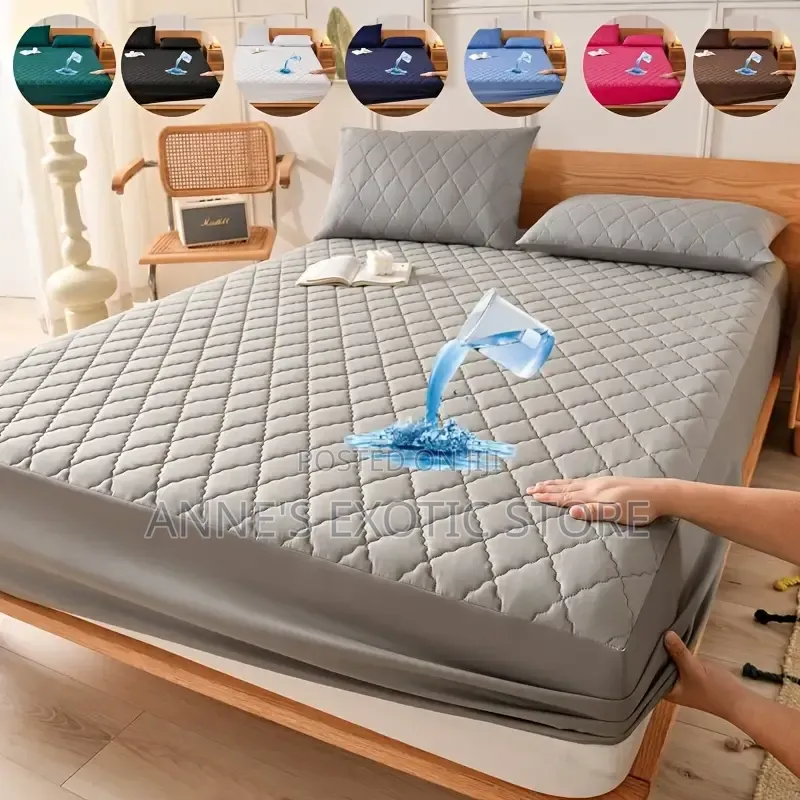 Waterproof Quilted Mattress Protector With Elastic Fitted 6x6ft