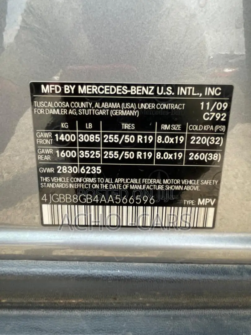 Mercedes-Benz M Class 2010 Gray