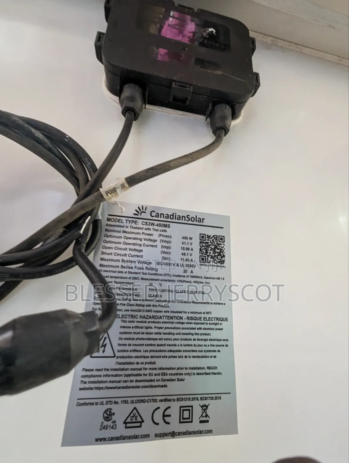 Canadian 450watts Mono-Crystalline Solar Panel 72cells in Stock.