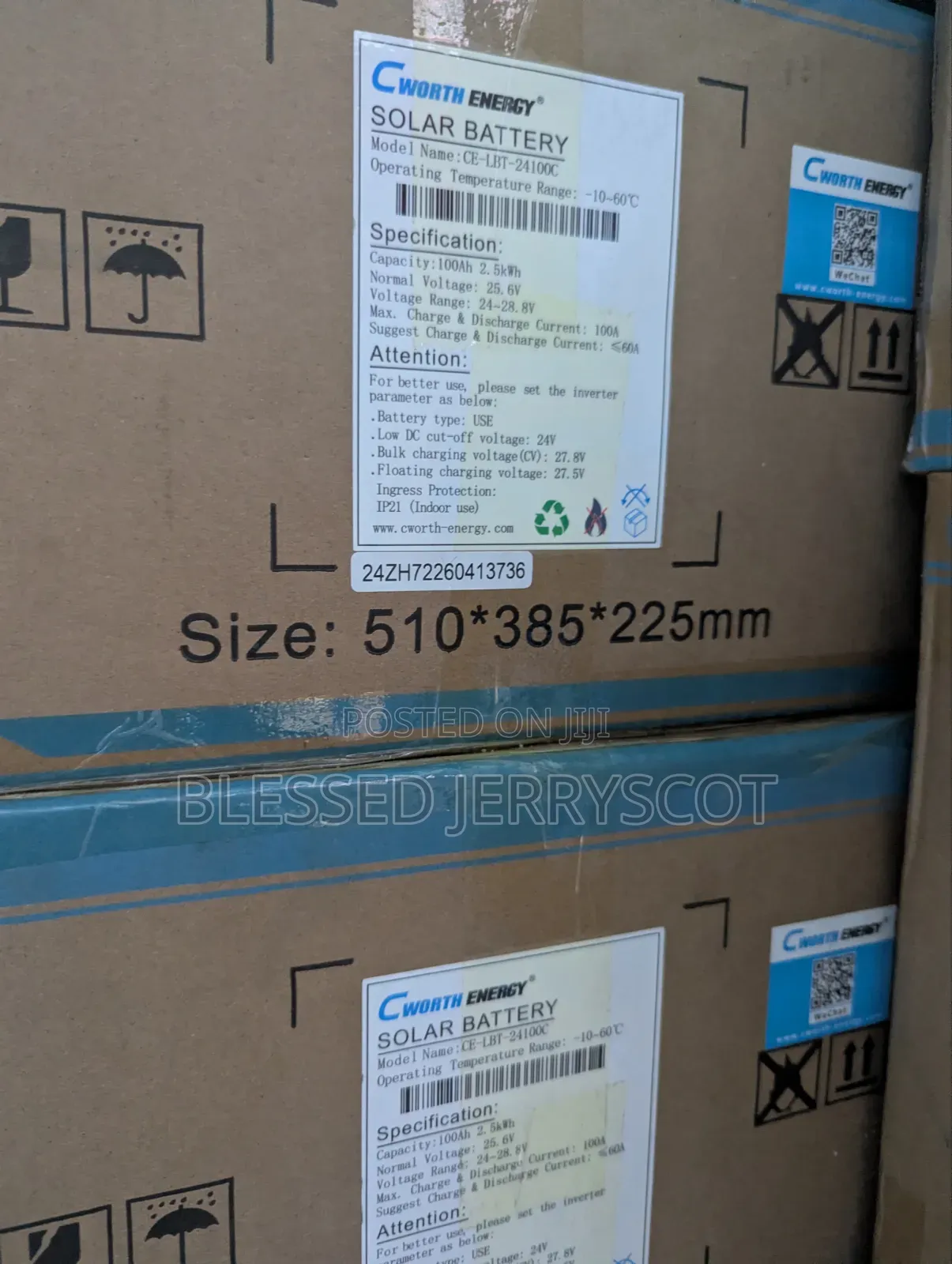 Cworth Energy 2.5kwh 24v Lithium Ion Solar Inverter Batteries in Stock