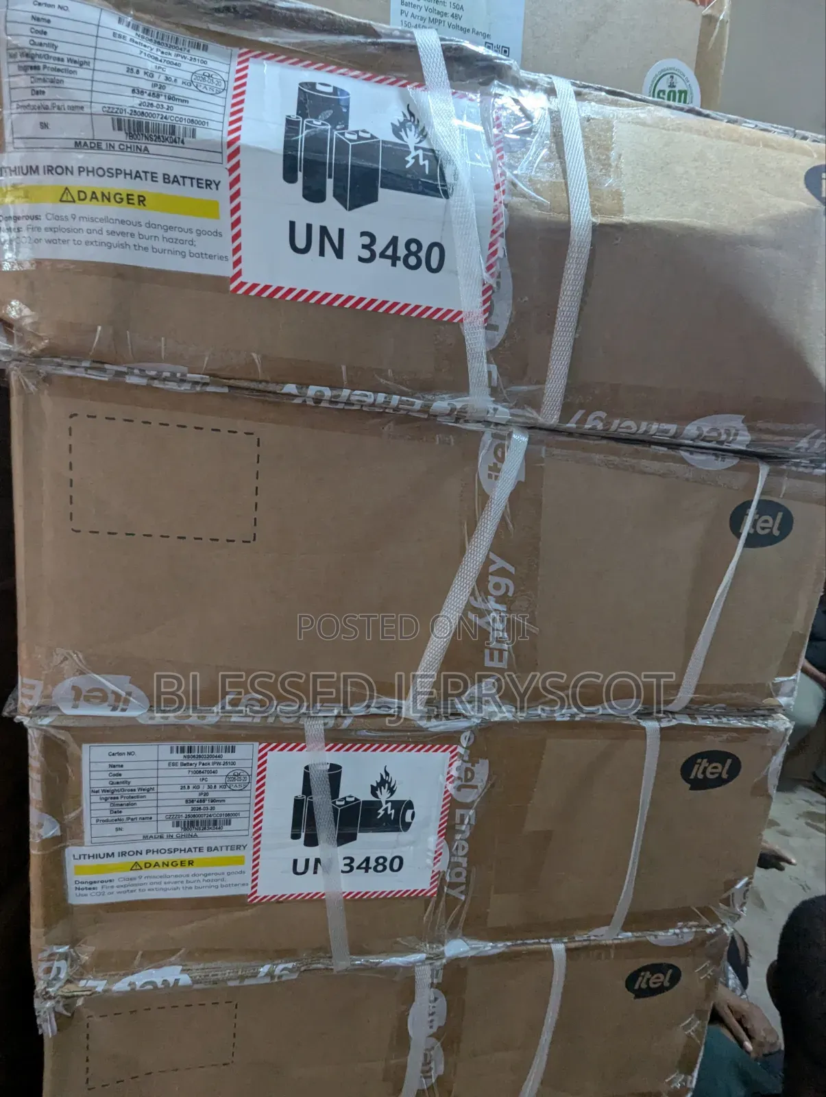 Itel 2.5kwh 24v Lithium Ion Solar Inverter Batteries in Stock