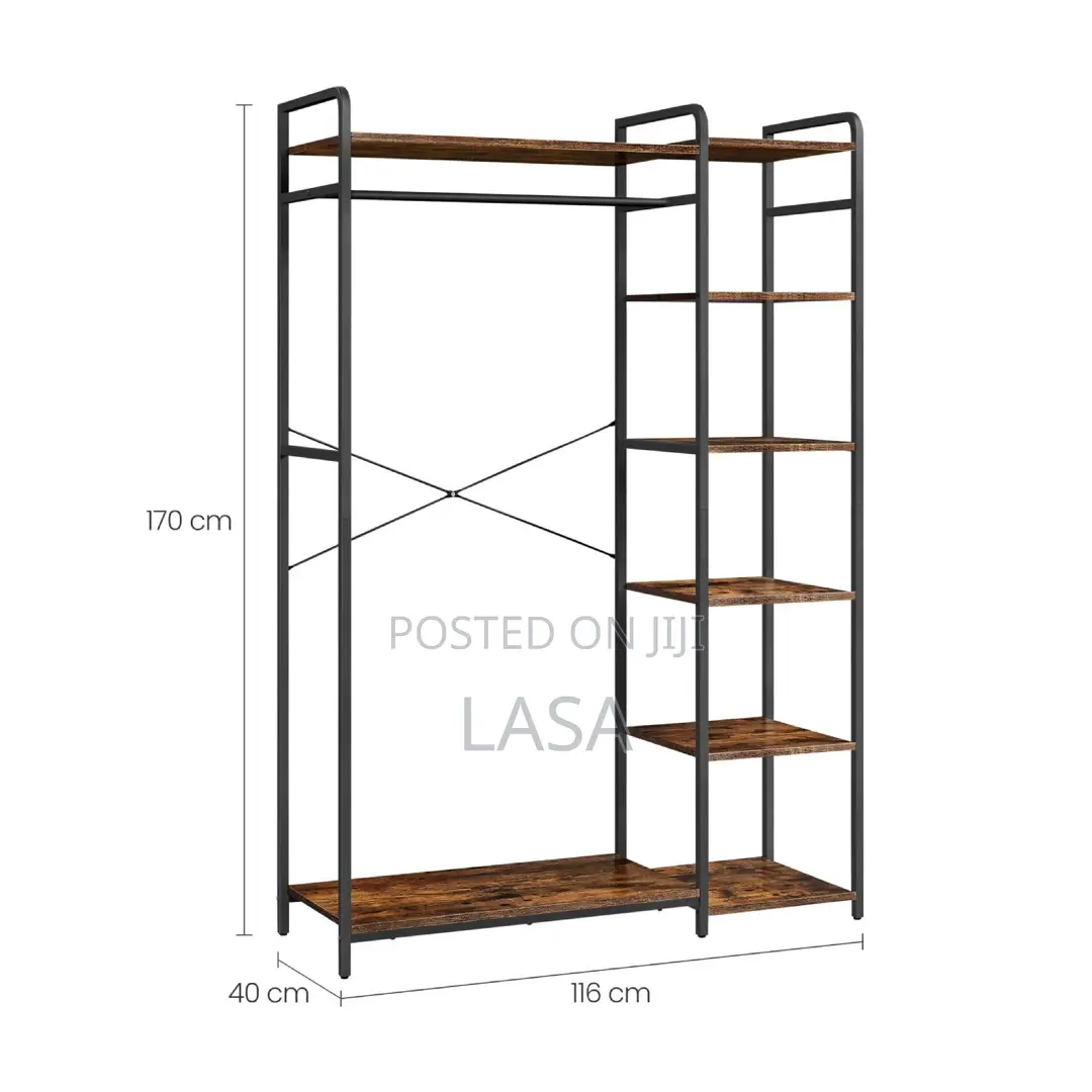 Lazava Industrial Open Wardrobe Shelves - Metal. | Lasa