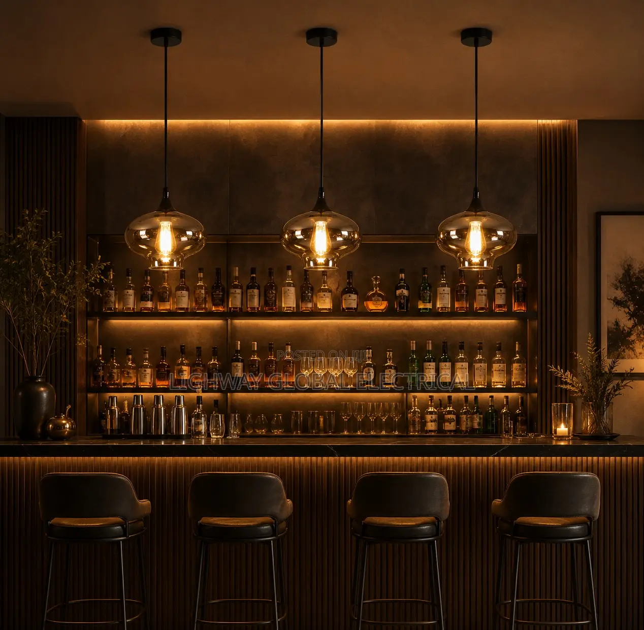 Contemporary Transparent Gold Pendant Dropping Light