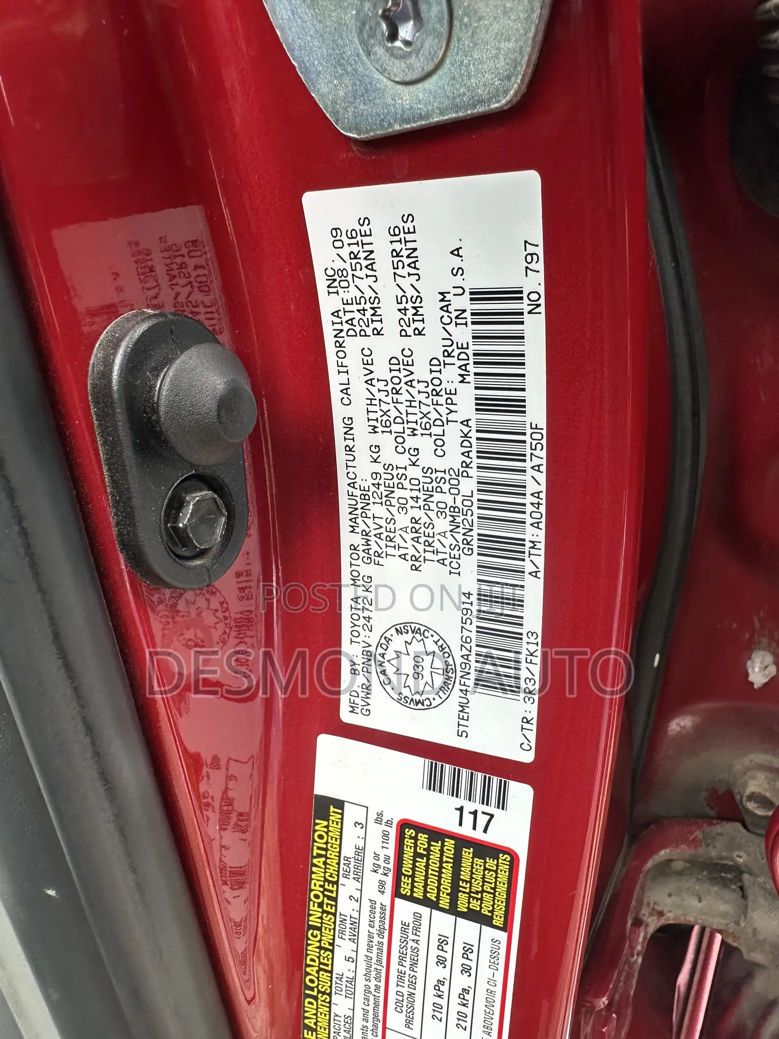 Toyota Tacoma Double Cab V6 Automatic 2010 Red