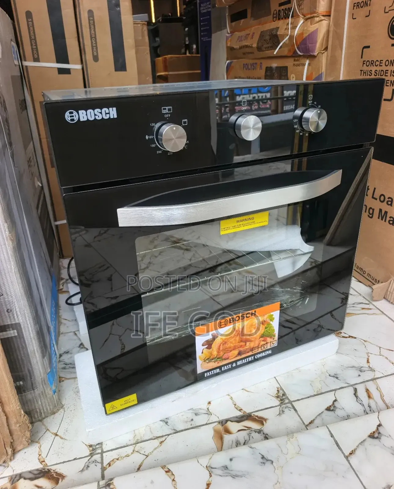 Quality Bosch Inbuilt Cabinet Electric Gas Oven With Grill Timer.