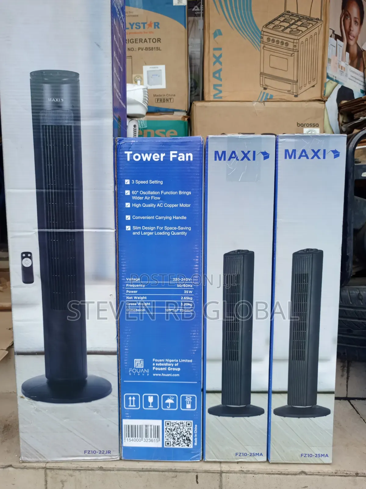 Maxi 28" Tower Fan Black | Fz10-25ma
