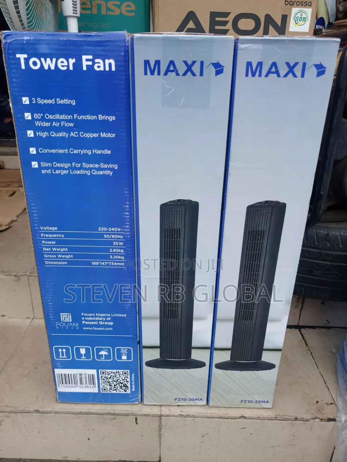 Maxi 28" Tower Fan Black | Fz10-25ma