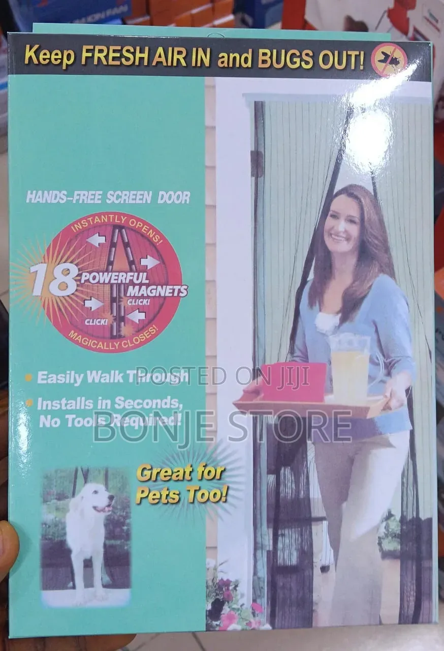 Magnetic Mesh Screen Door Hands Free 83x39