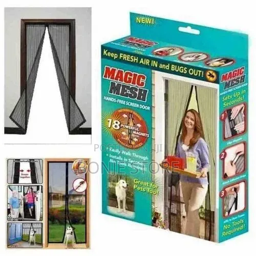 Magnetic Mesh Screen Door Hands Free 83x39