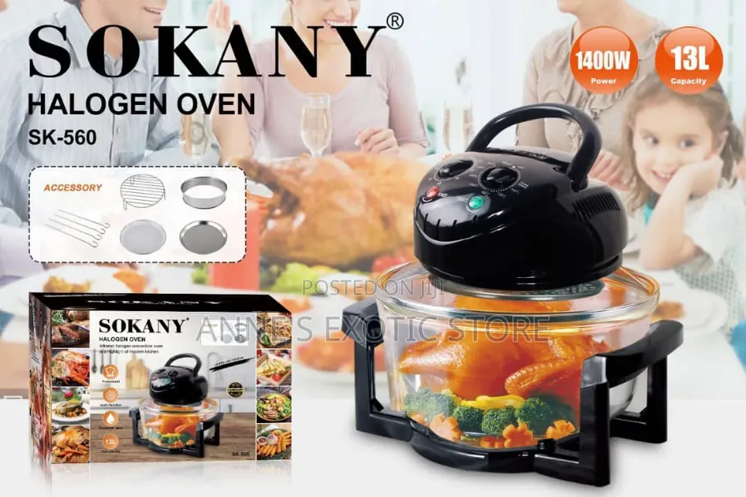 Sokany Sk-560 13l Halogen Convection Oven- 1400w Multi-Function Cooker