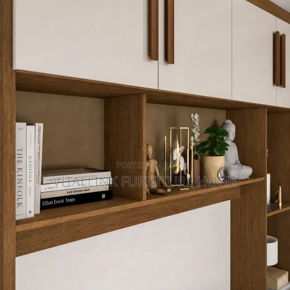 Premium Bed Wardrobe Unit With Overhead Cabinets Shelves