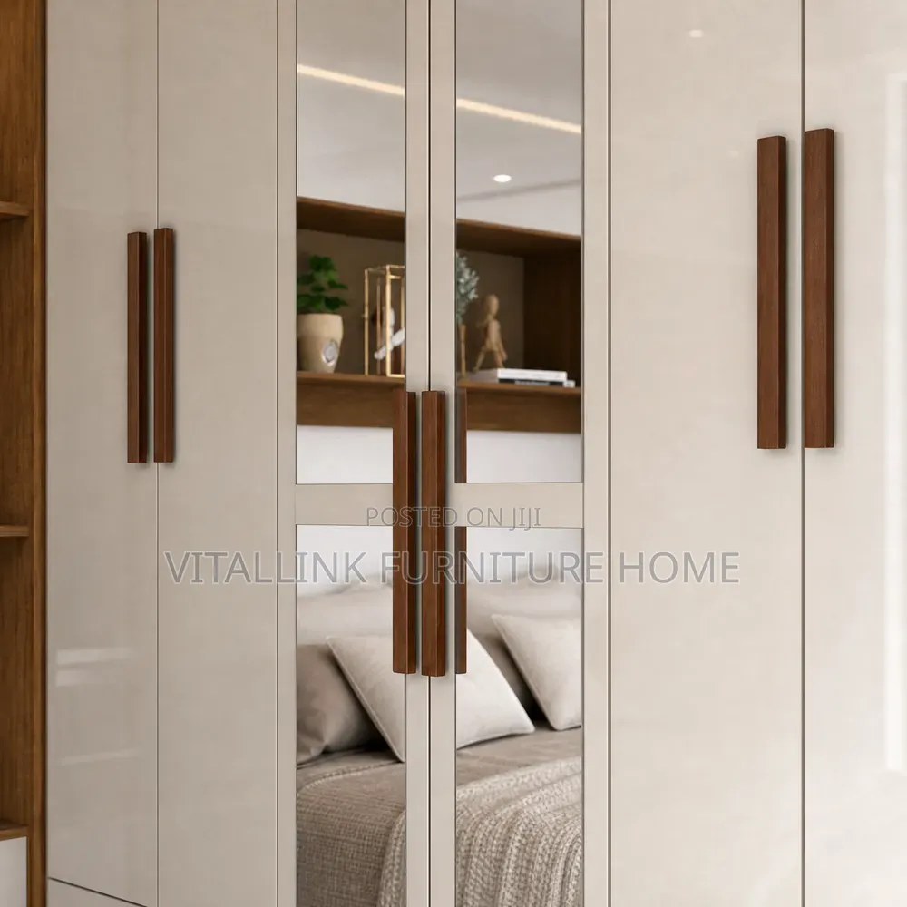 Premium Bed Wardrobe Unit With Overhead Cabinets Shelves