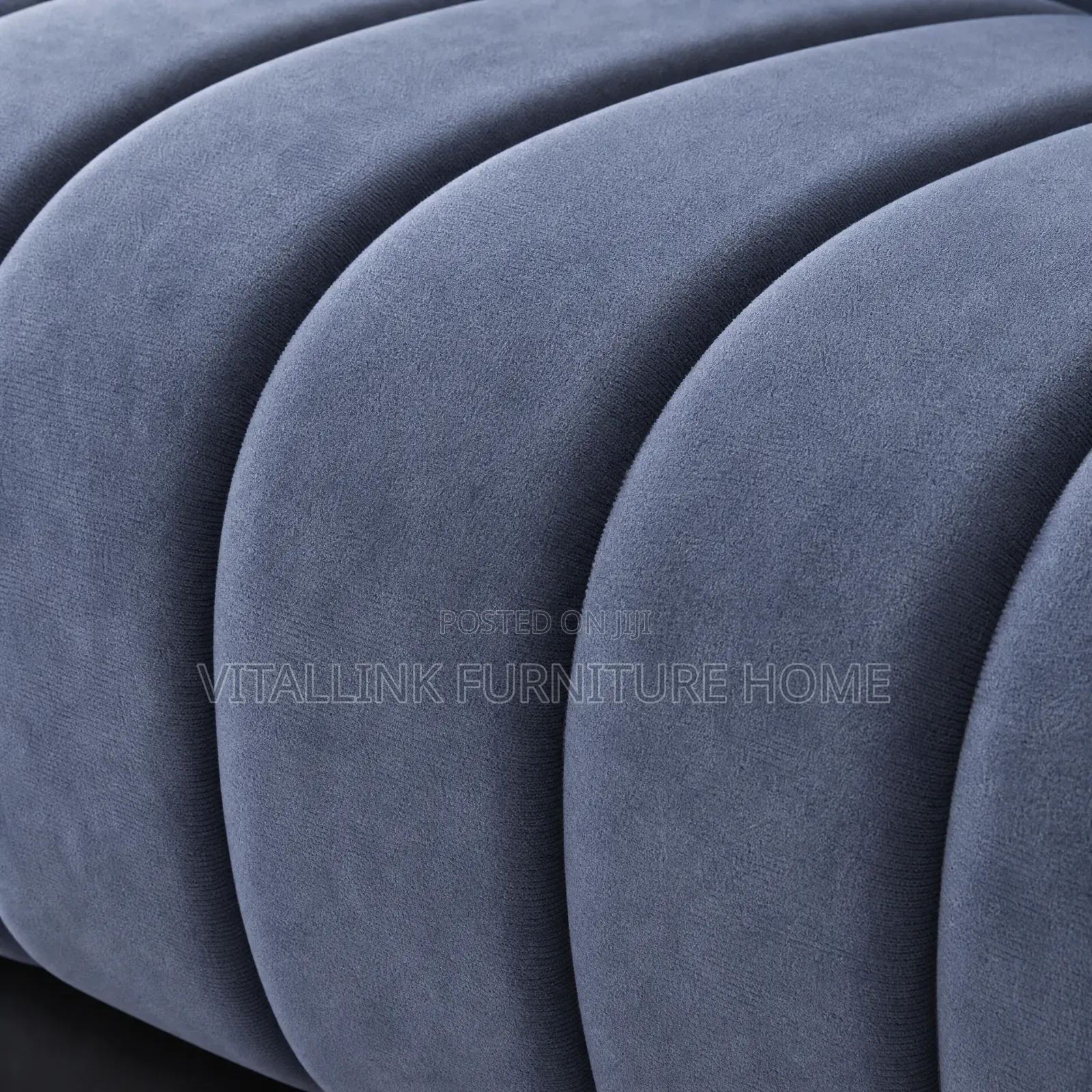 Luxury Grey Velvet Sofa With Black Armrest Panels Base