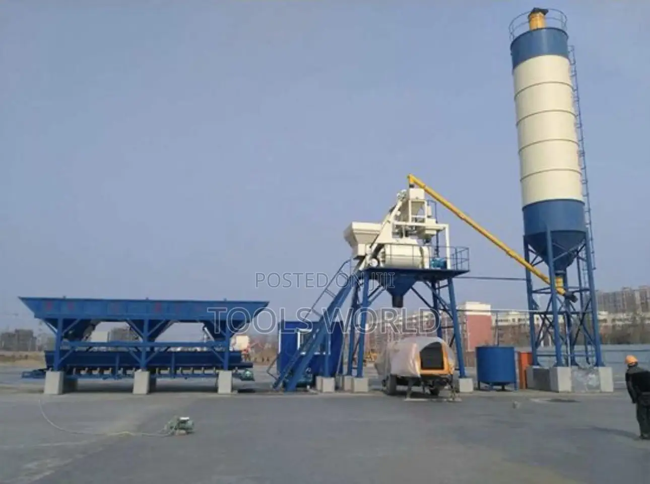 Concrete Batching Plant (35m3/Hr) With 1 X 100t Silos
