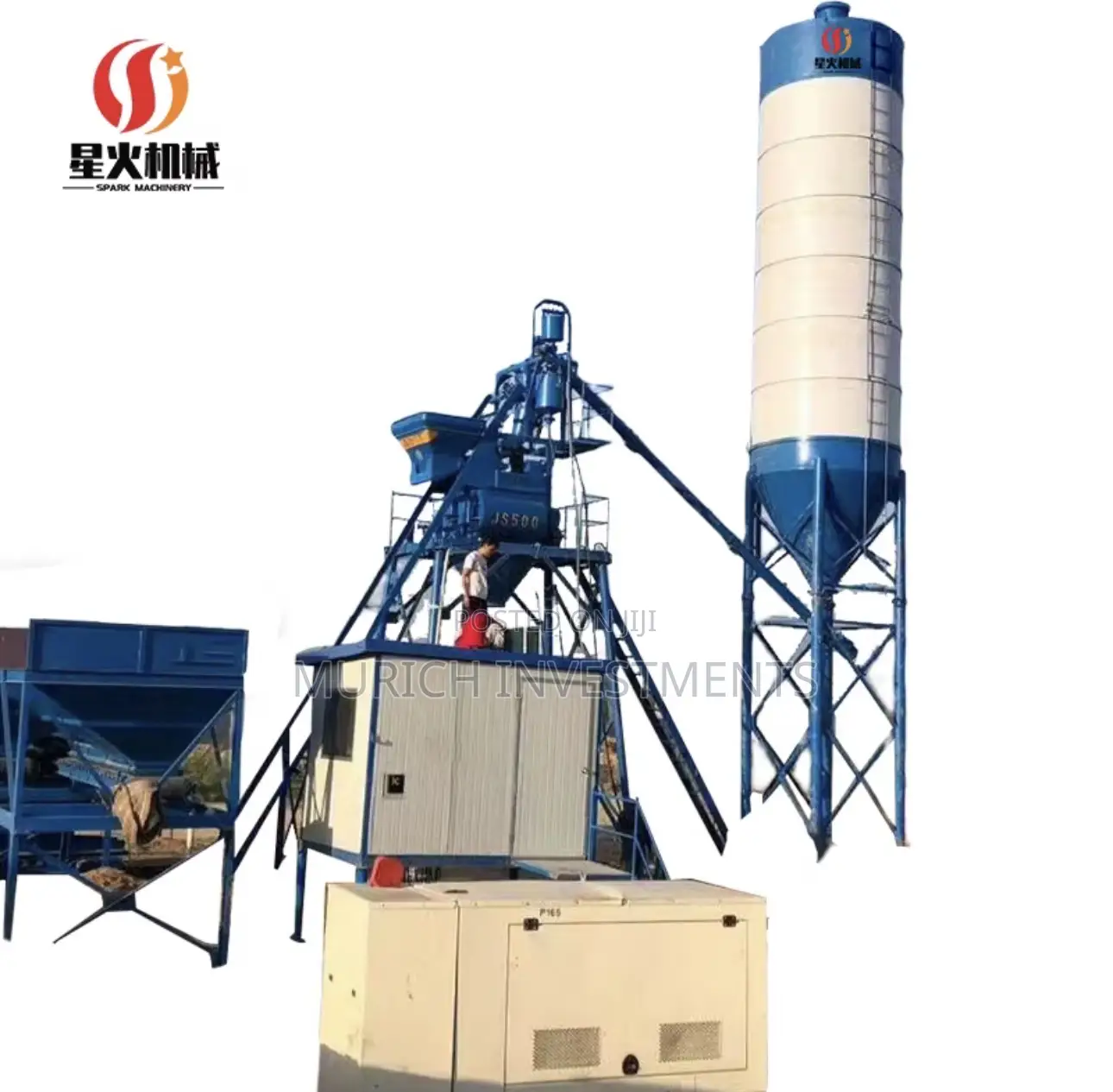 Heavy-Duty 35m3/Hr Concrete Batching Plant With 100t Cement Silo