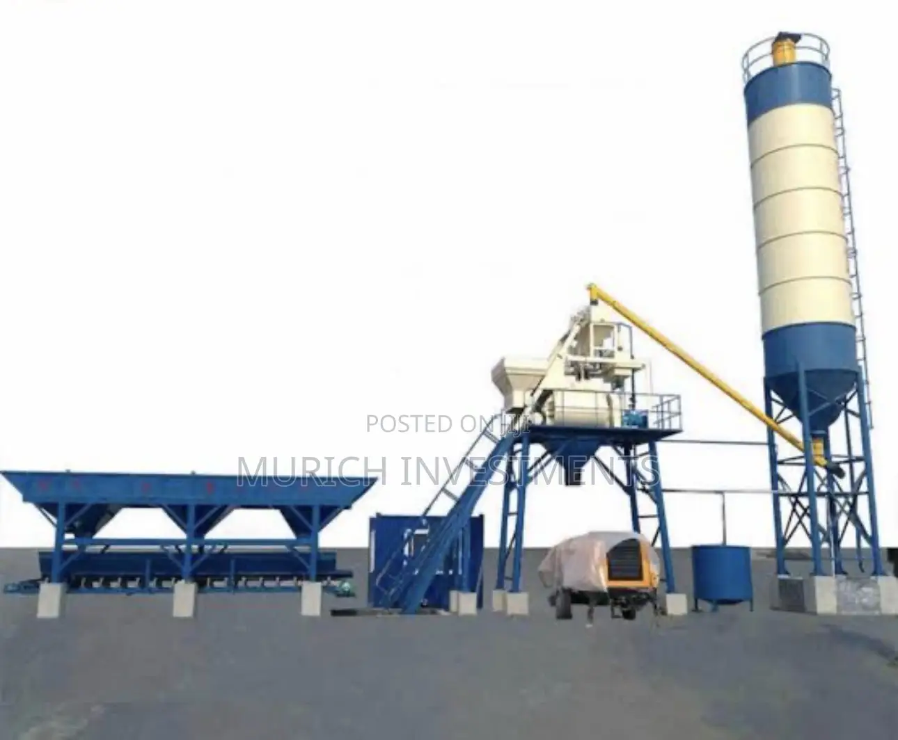 Heavy-Duty 35m3/Hr Concrete Batching Plant With 100t Cement Silo