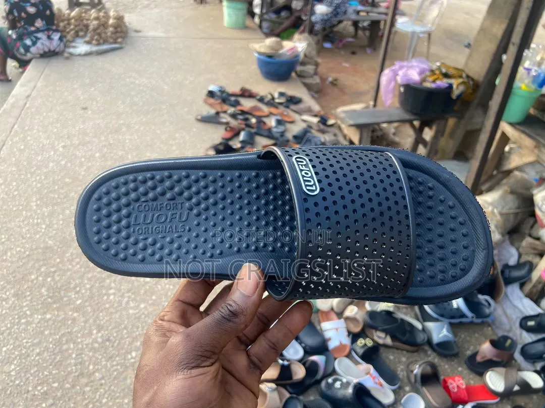 Luofu Rubber Slides for Men – Comfortable Soft Loufu Slippers Ikorodu