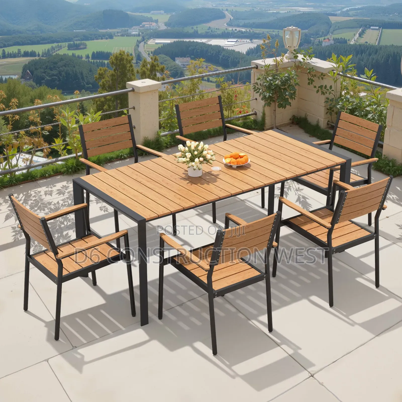 Wooden Garden 6 Seater Tabel Set
