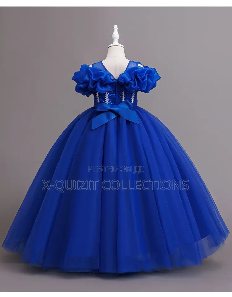 Royal Blue and White Princess Ball Gown (7yrs-12yrs)