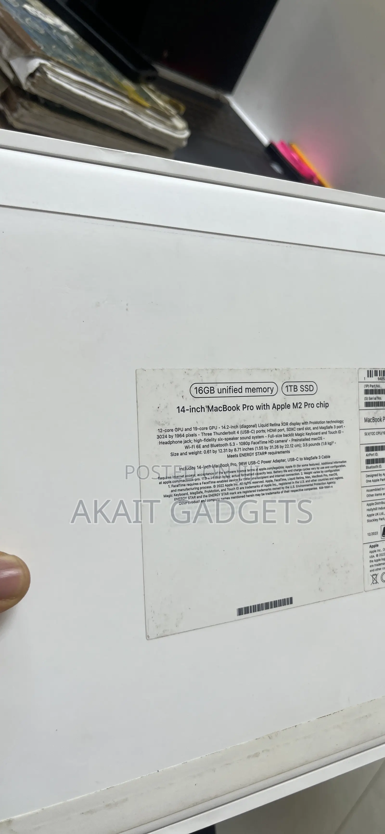 New Laptop Apple MacBook Pro 16GB Apple M2 SSD 1T