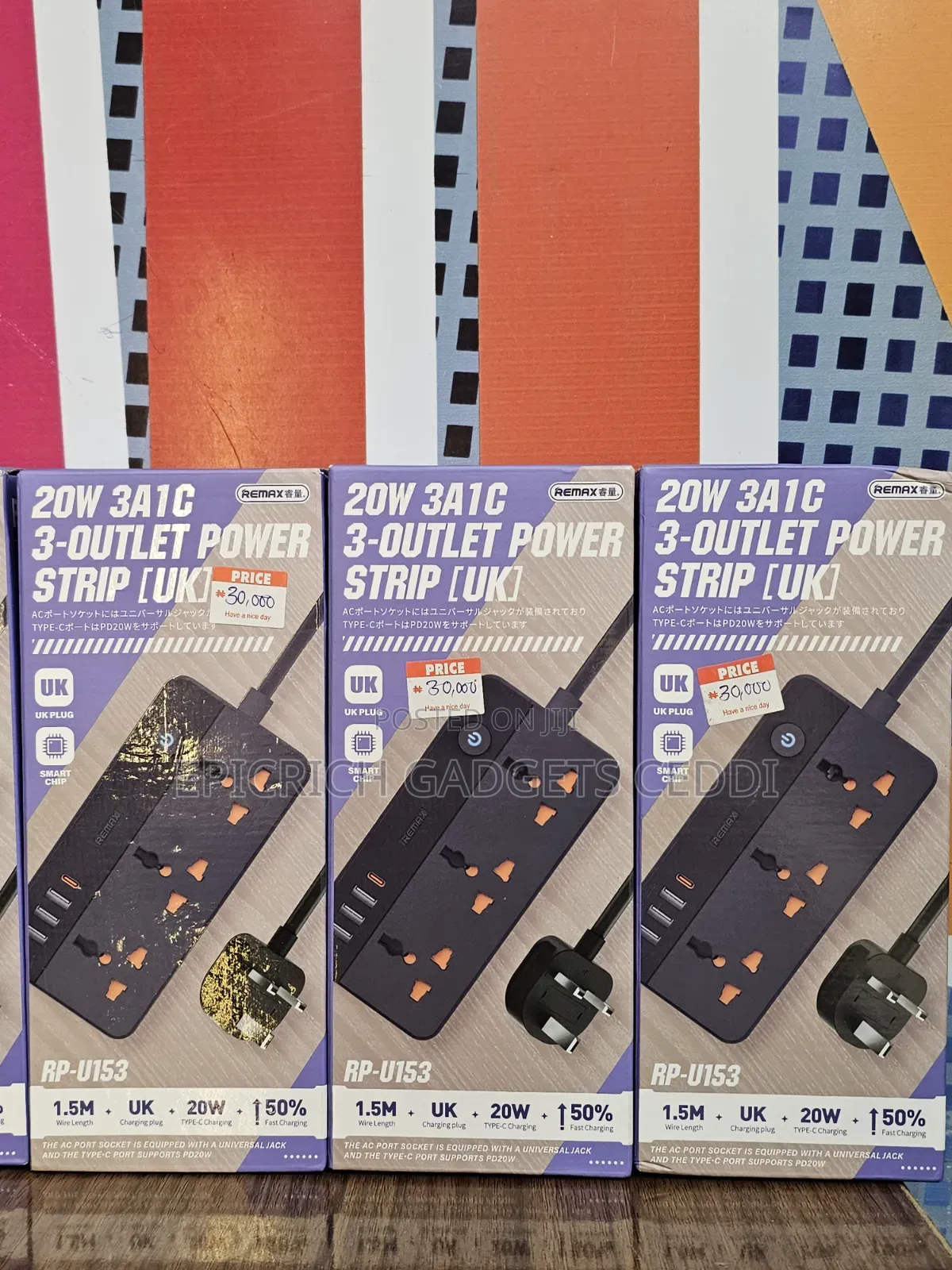 20w 3-Outlet Travel Power Strip With Usb-C Usb-A