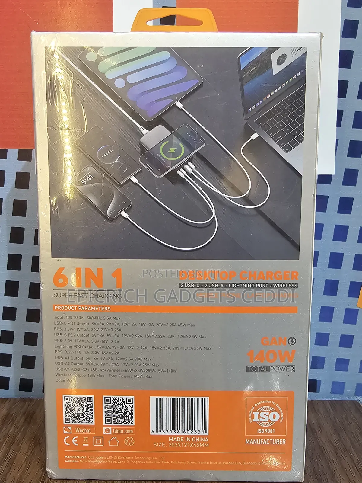 Ldnio 6-in-1 140w Gan Desktop Charger for All Your Devices