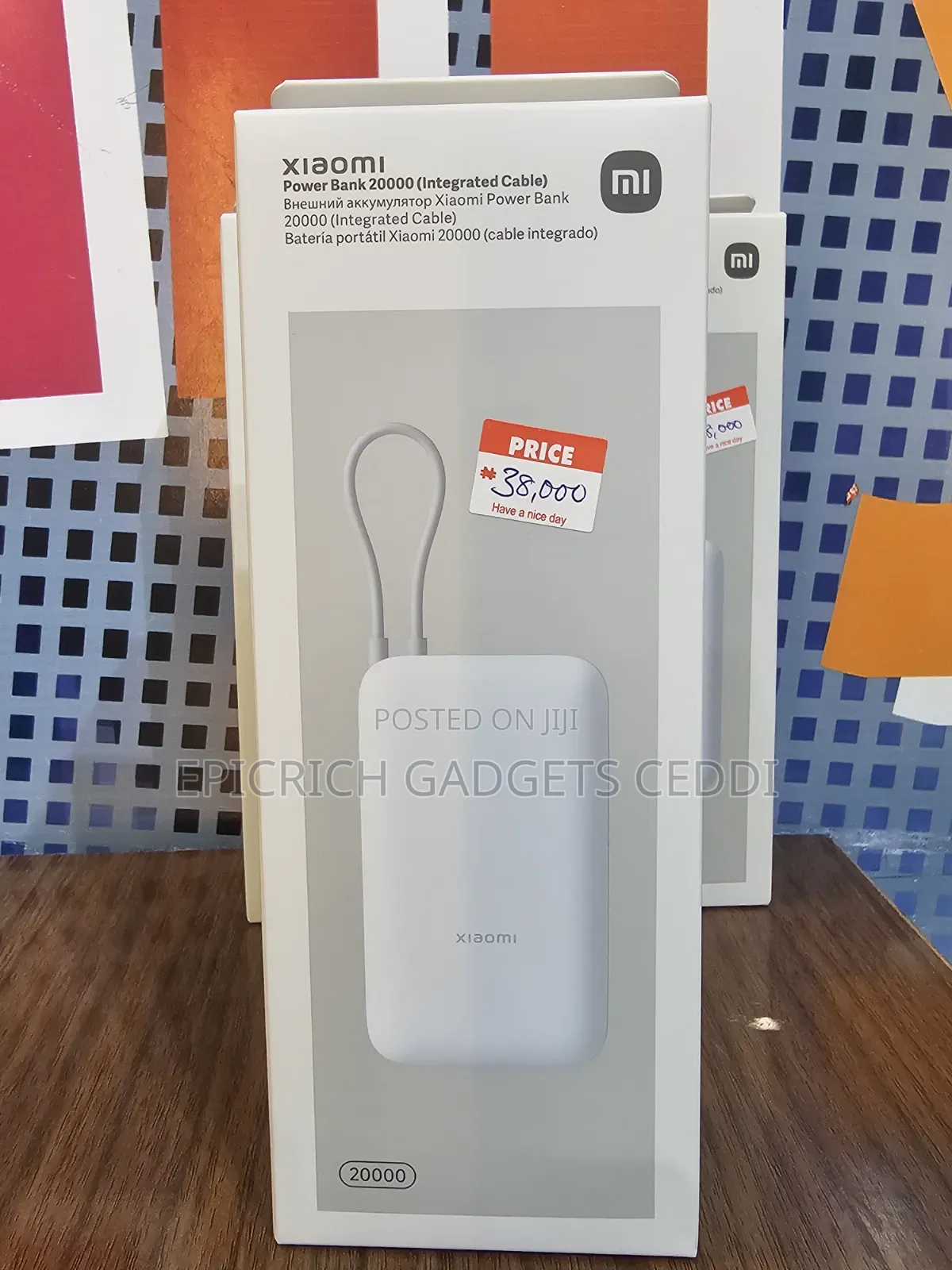 Xiaomi 20,000mah Powerbank With Integrated Cable, Flight Compliant