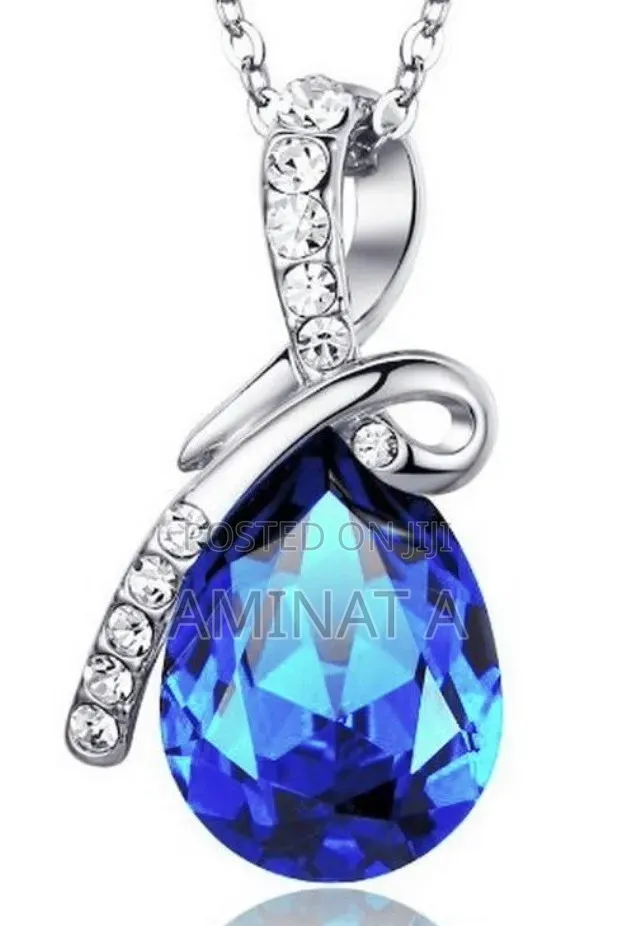 Crystal Silver Water Drop Shaped Necklace