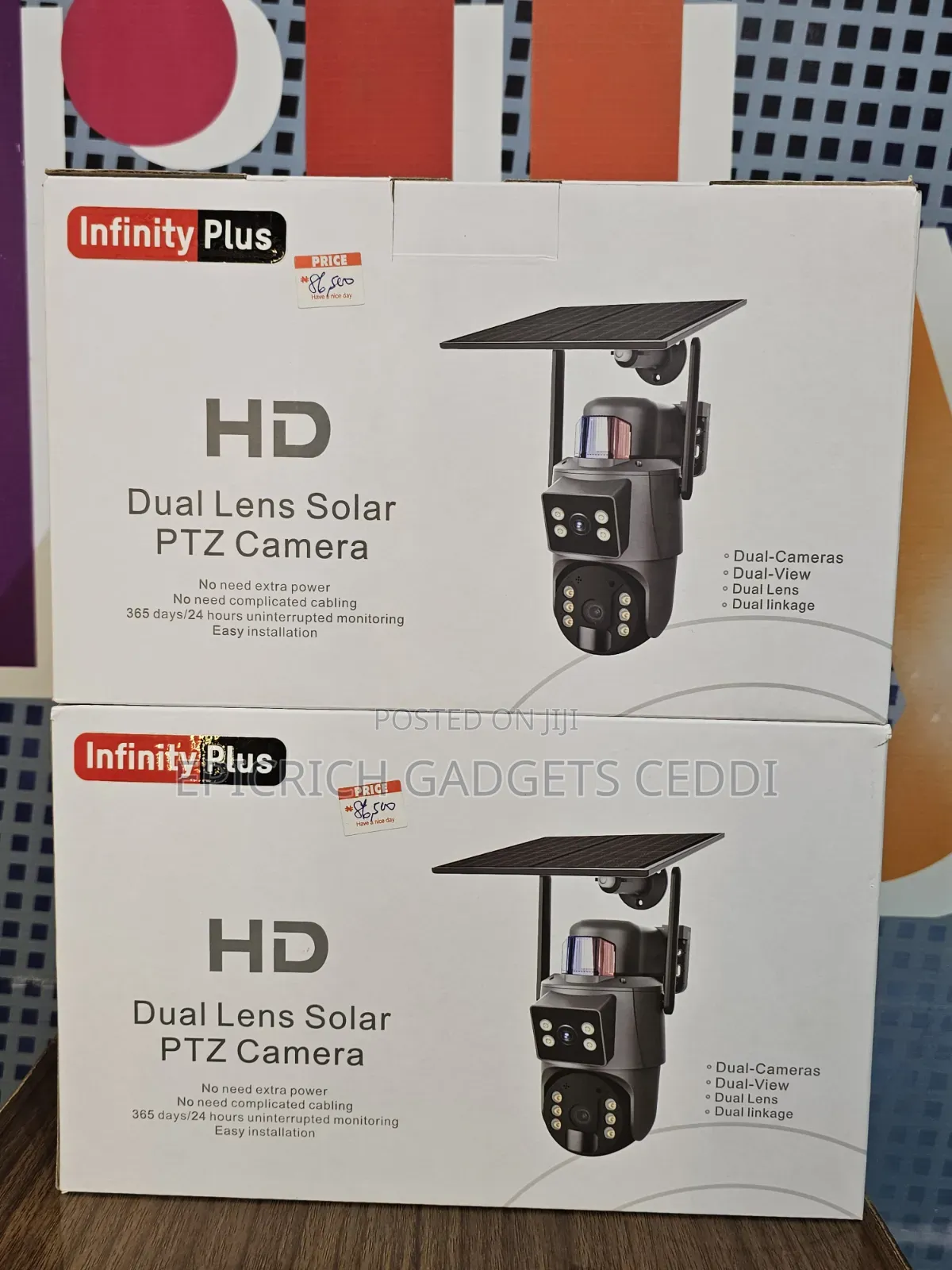 Ubox Dual Lense Solar PTZ Camera With 360 Rotation