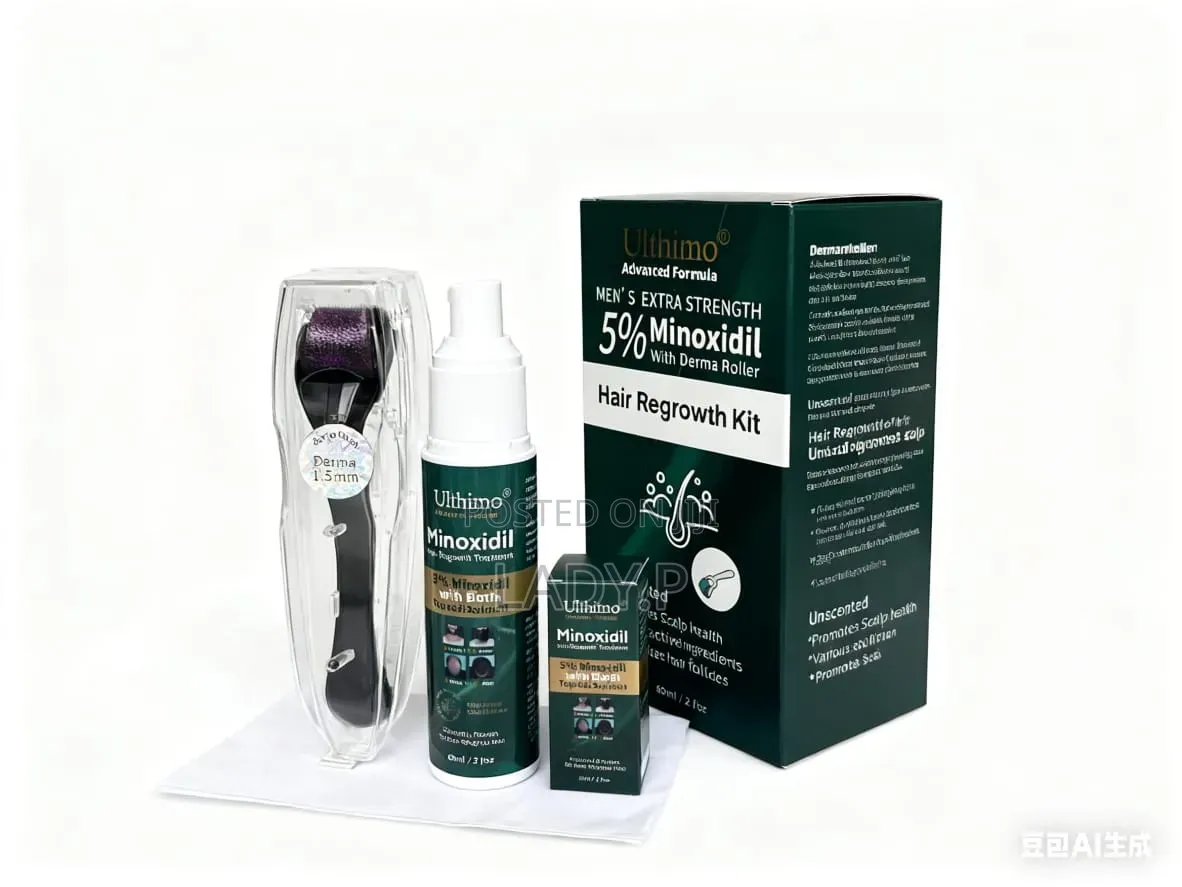 Ulthimo 5% Minoxidil Topical Solution Regrowth Kit Darma Roller
