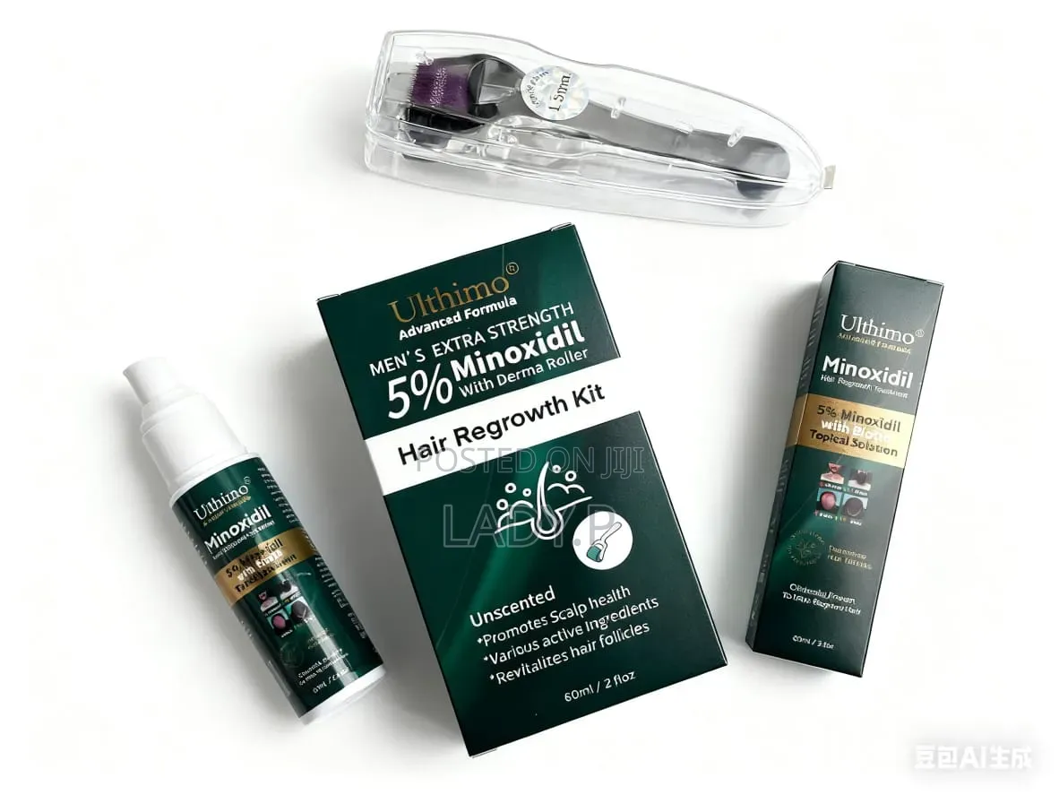 Ulthimo 5% Minoxidil Topical Solution Regrowth Kit Darma Roller