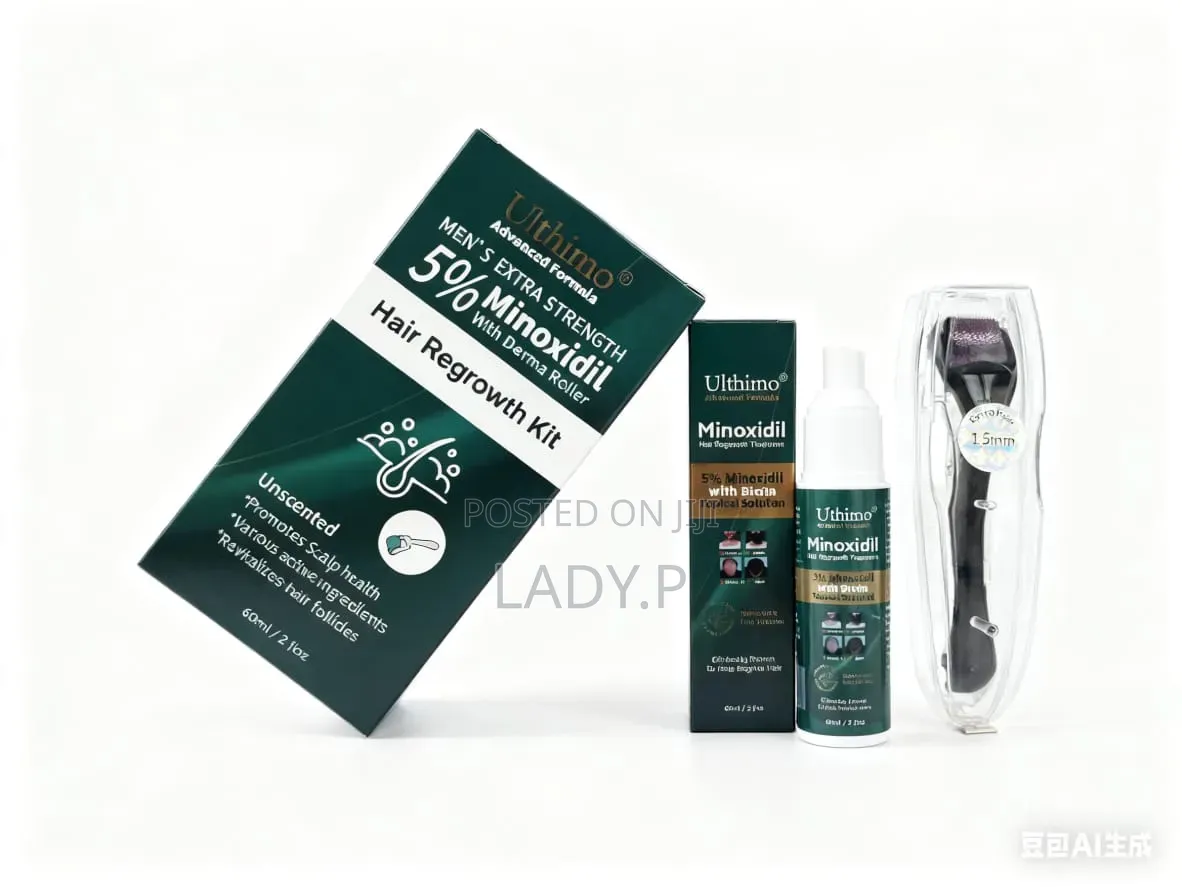 Ulthimo 5% Minoxidil Topical Solution Regrowth Kit Darma Roller