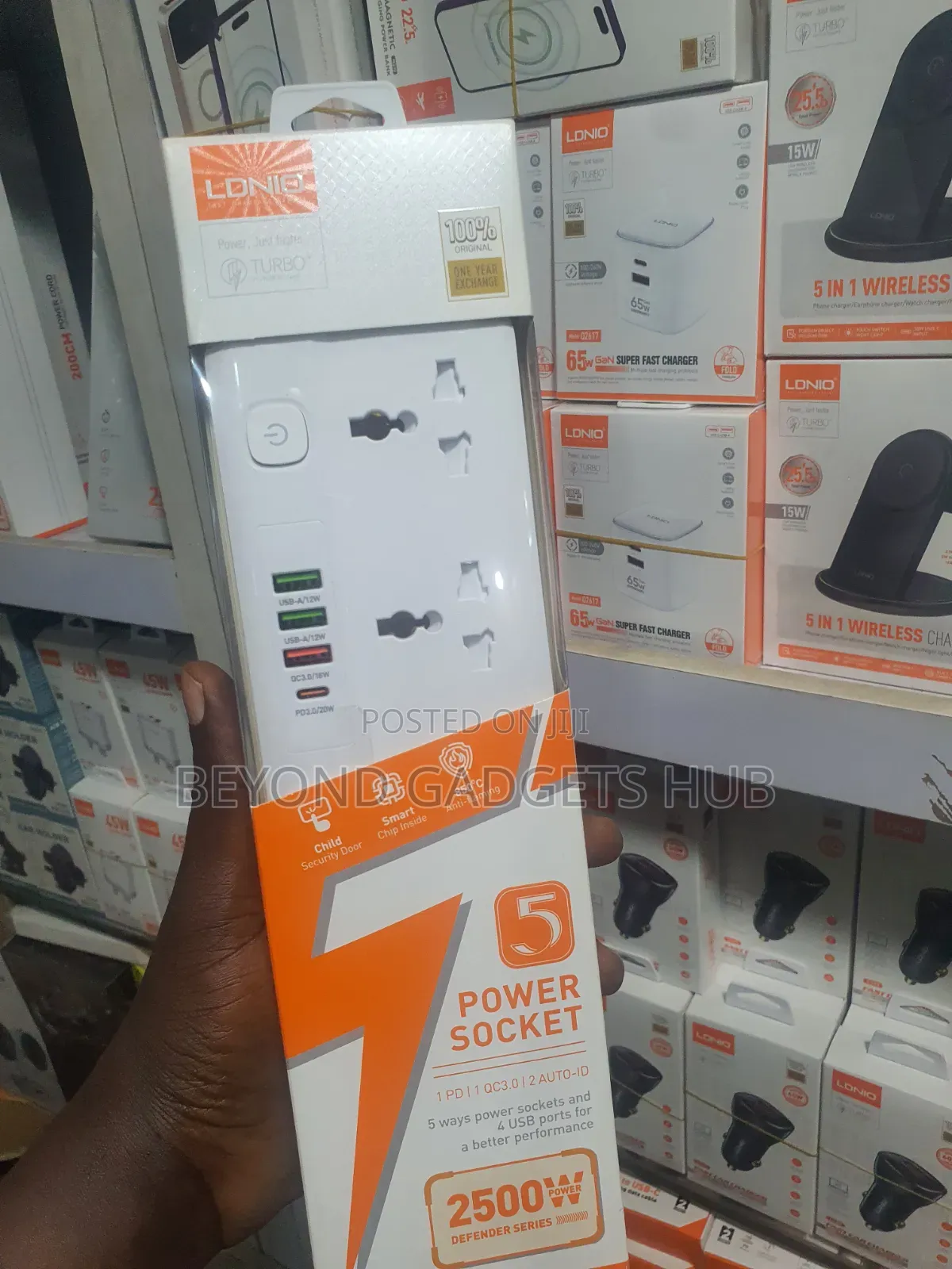 Ldnio 2500w Defender Series 5 Socket With Usb Type-C Fast Charging