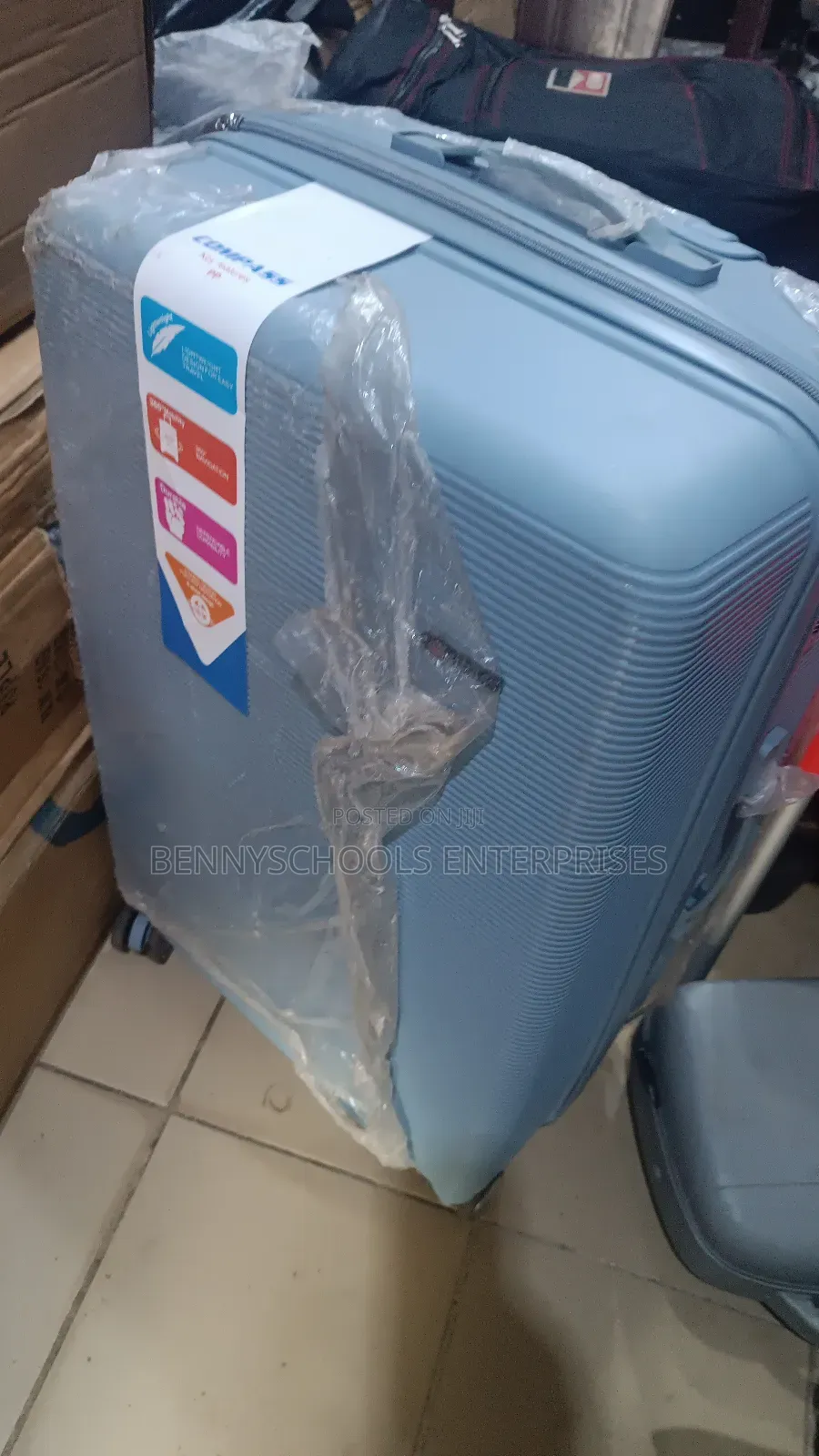 Set of 3 Black Sensamite Imported Rubber Unbreakable Luggage Bag