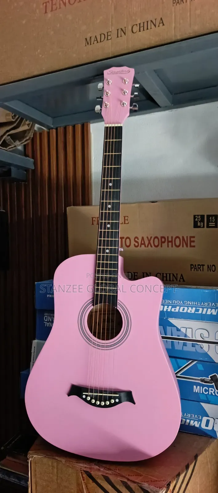 Stratford Pink Acoustic Guitar - 38 Inches