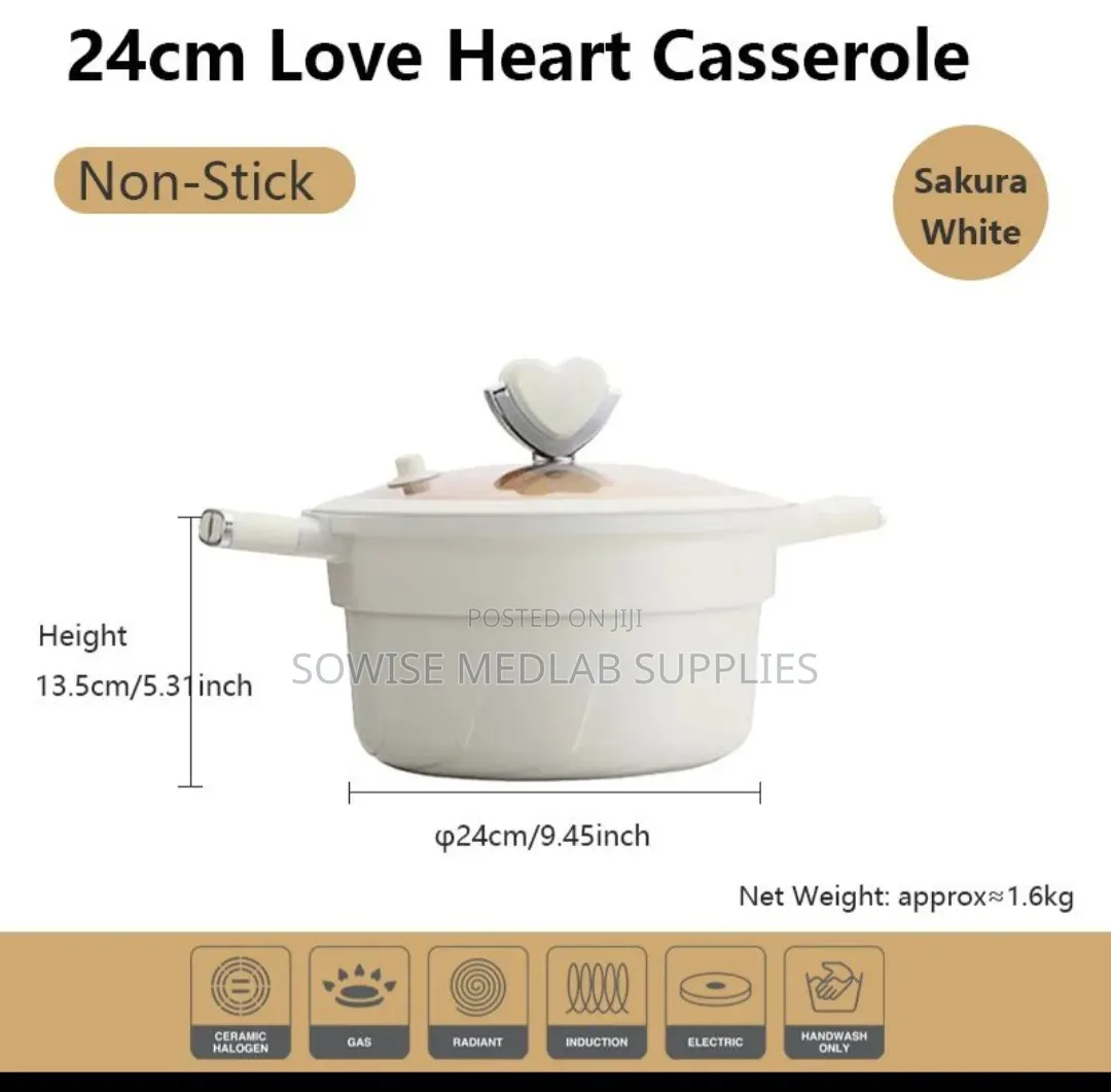 24cm Heart Low Pressure Cemamic Non Stick Casserole
