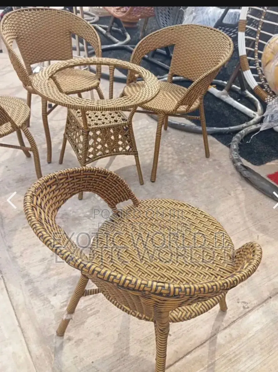 Luxury Outdoor Rattan Garden Chair Set With Coffee Table