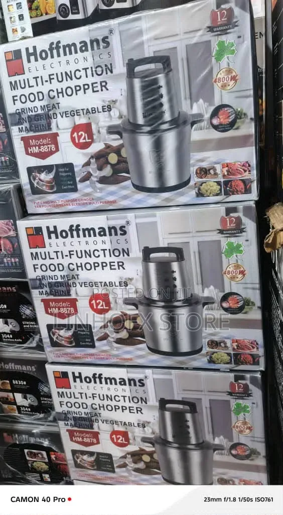 Hoffman's Electronic Multifunction Food Chopper With Meat Grinder(12l)