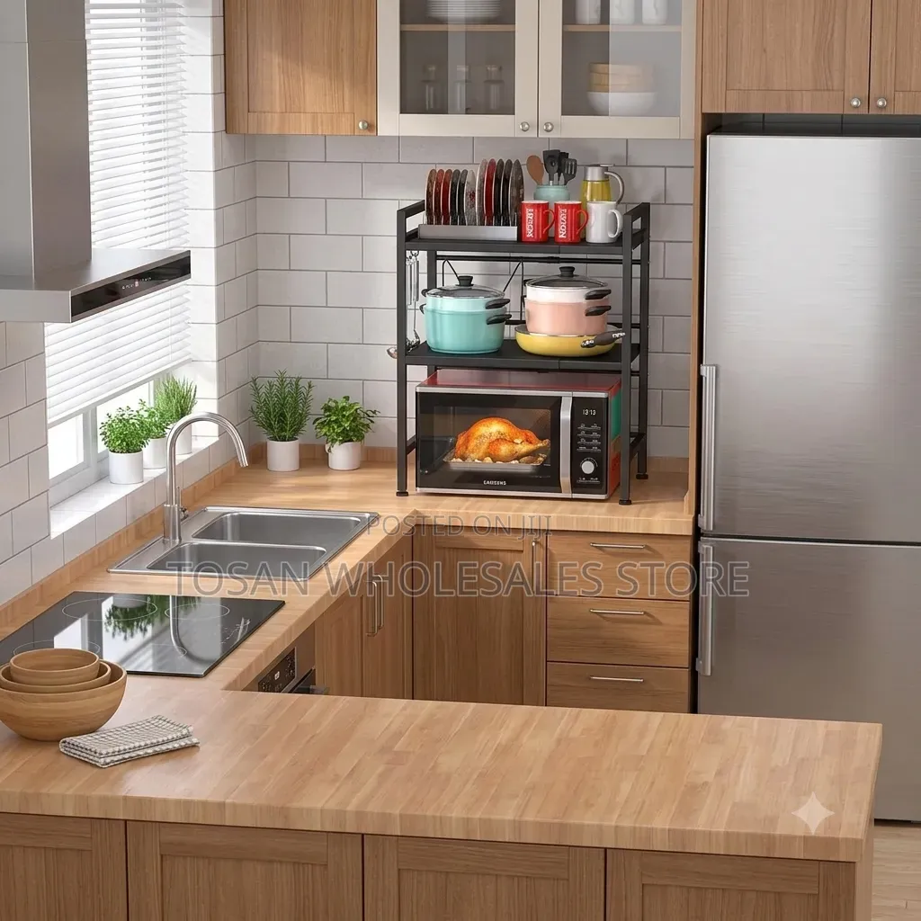 2 Tiers Expandable Microwave Rack