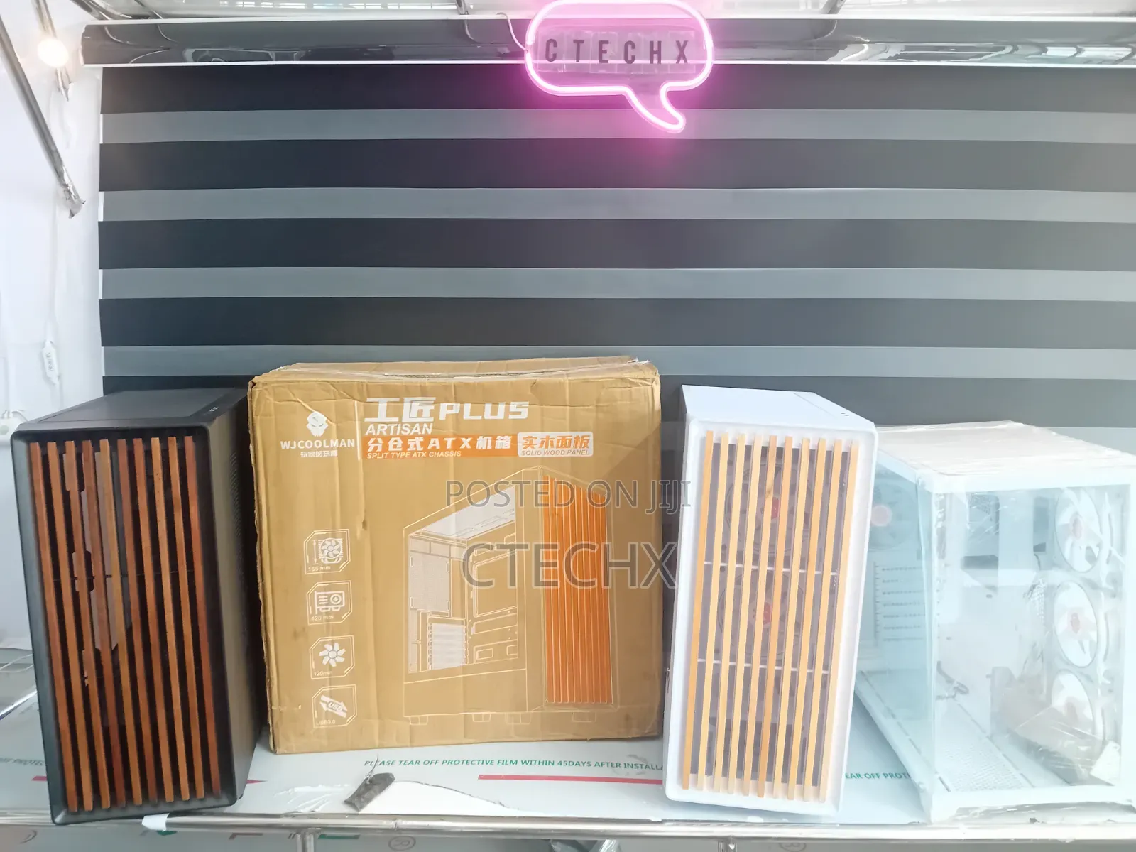 Atx Computer Case for Gaming Desktop. Wood Finish. 6 RGB Fans