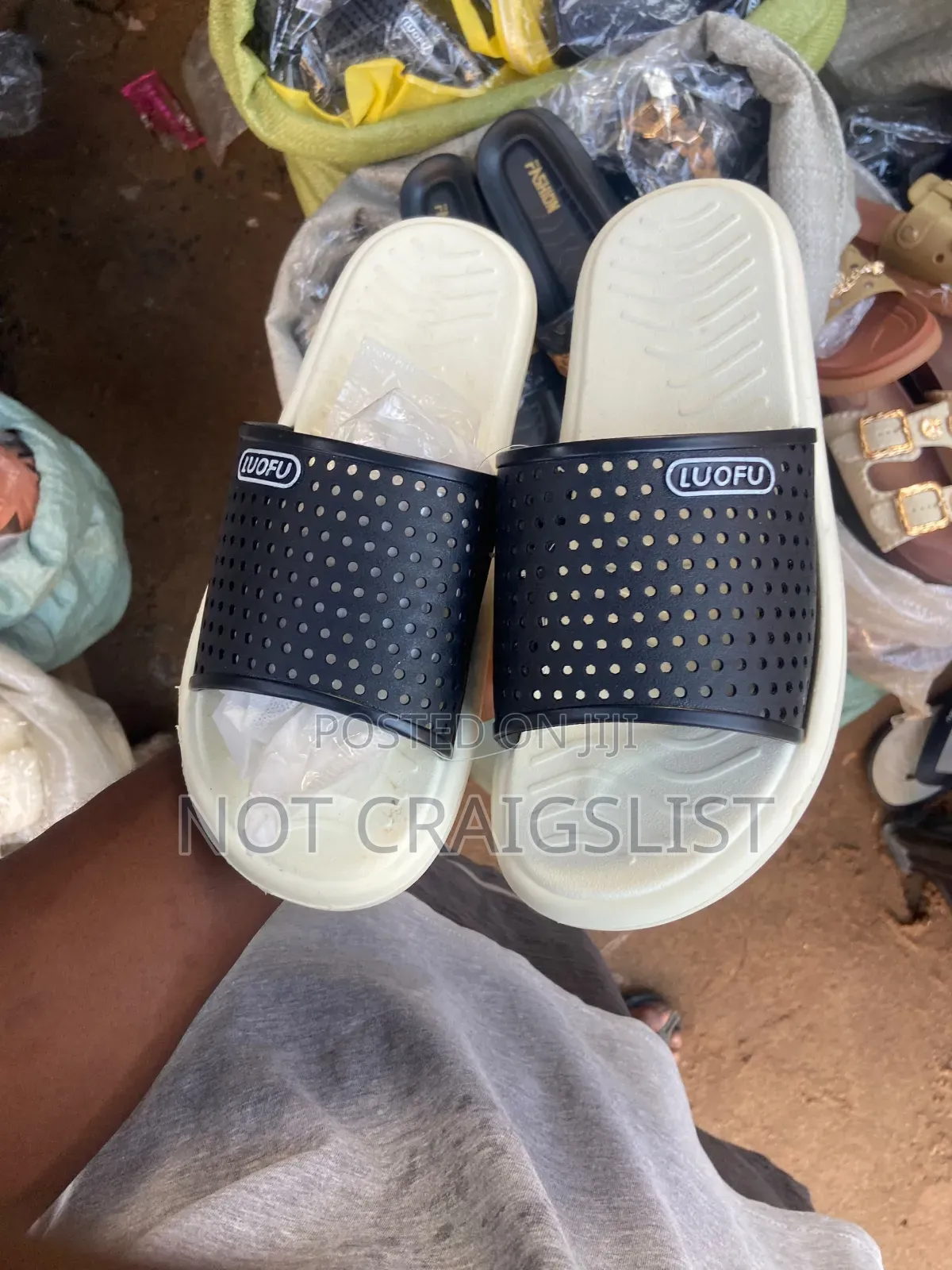 Luofu Men’S Slides, Durable Soft Loufu Rubber Slippers Lagos Delivery