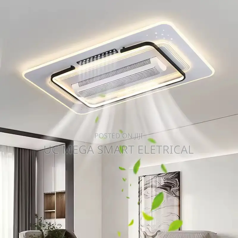 Led Ceiling Fan Light Invisible Bladeless Remote Control Smart