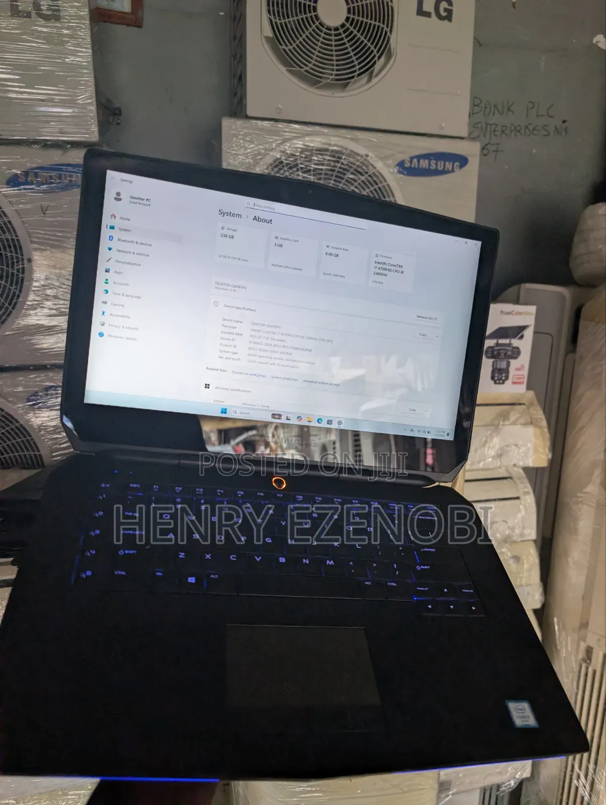 Laptop Dell Allenware M15 R5 8GB Intel Core i7 HDD+SSD 256GB