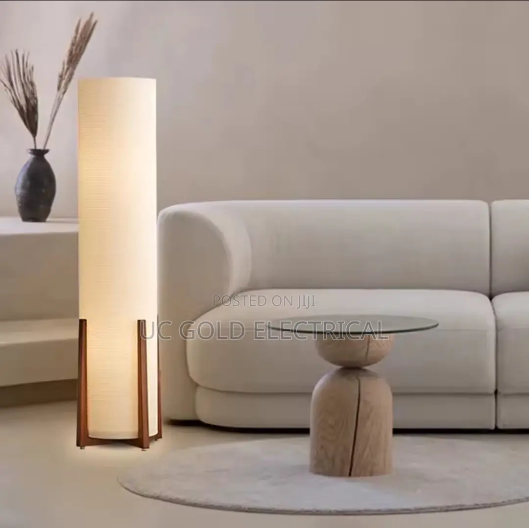 Fabric Led Floor Lights for Living Room Sofa Side Decorative Wood