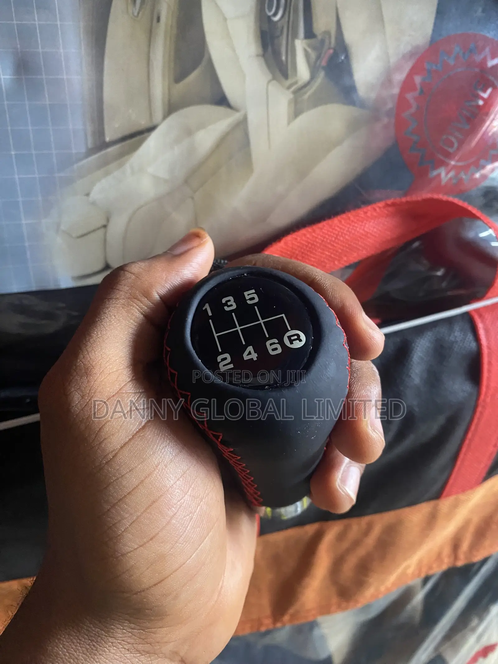 Leather Mixed With Formica Gear Knob