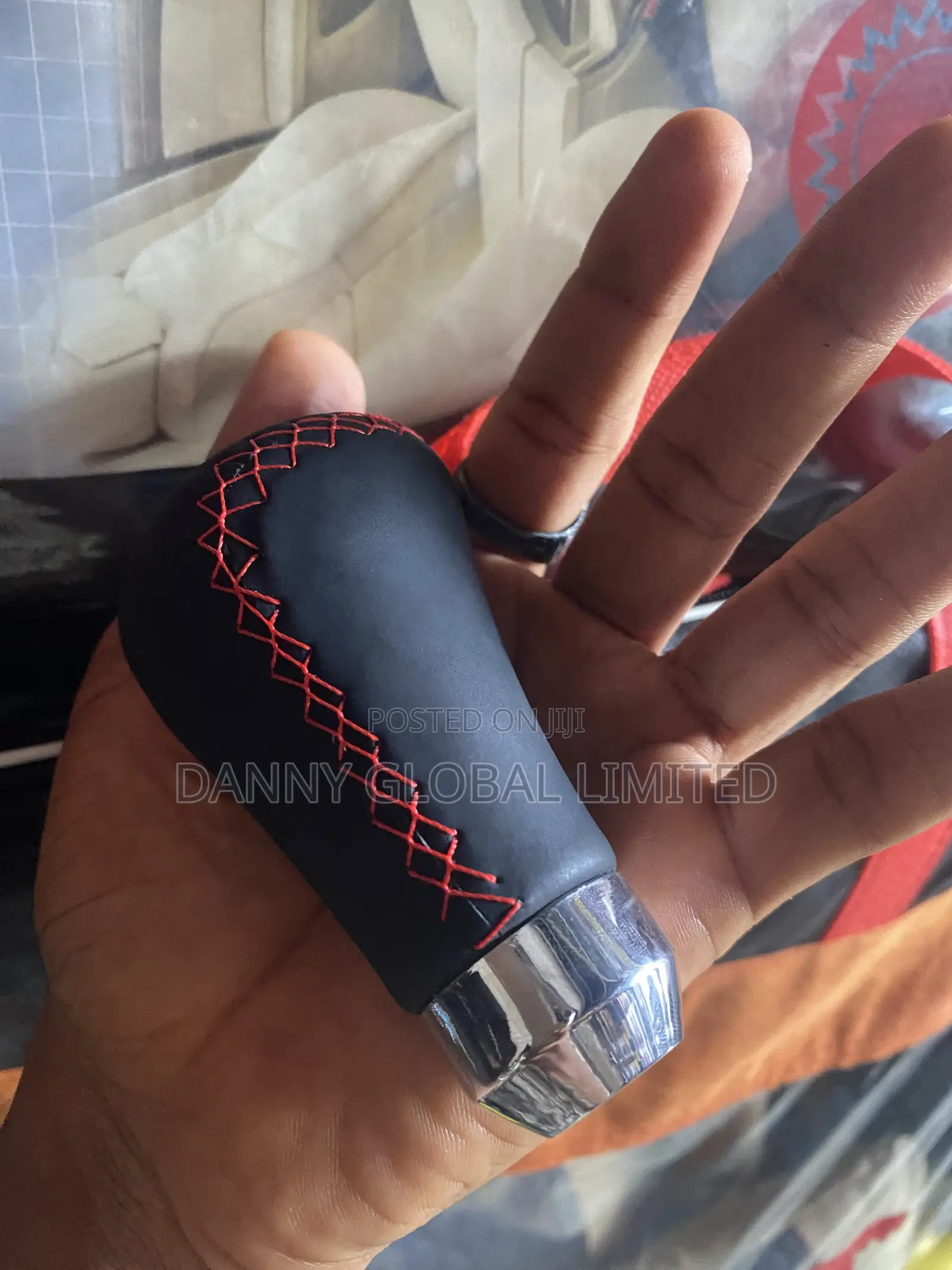 Leather Mixed With Formica Gear Knob